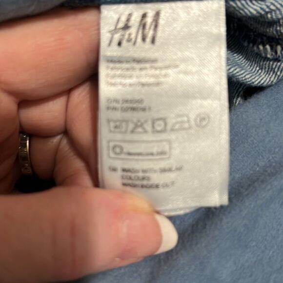 H&M Mama Light Wash Distressed Skinny High Rib Ankle Maternity Jeans Size 4 - Picture 7 of 7